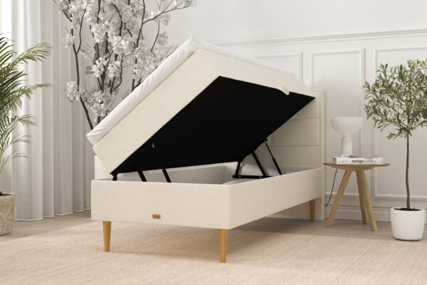 SÖVNN Nora Boxseng Med Opbevaring - 80x200 - Lys beige