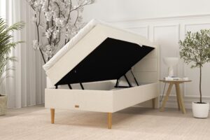 SÖVNN Nora Boxseng Med Opbevaring - 90x200 - Lys beige