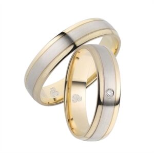 Vielsesringe i Guld og Hvidguld med Diamant 0,02 ct. - 5 mm