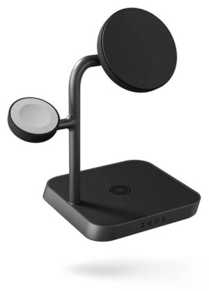 Zens Office Pro 3 Trådløs Oplader til Høretelefoner, Smartphone og Smartwatch - Qi2, 45W - Sort