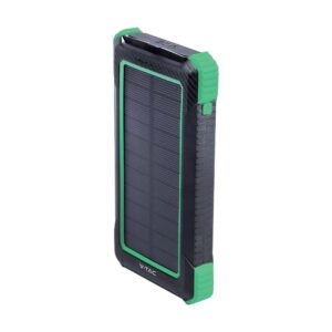 10.000mAh Solar trådløs oplader powerbank - sort
