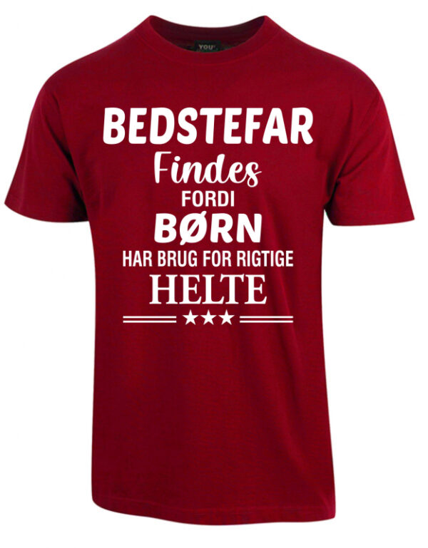 Bedstefar findes fars dag t-shirt - Vinrød