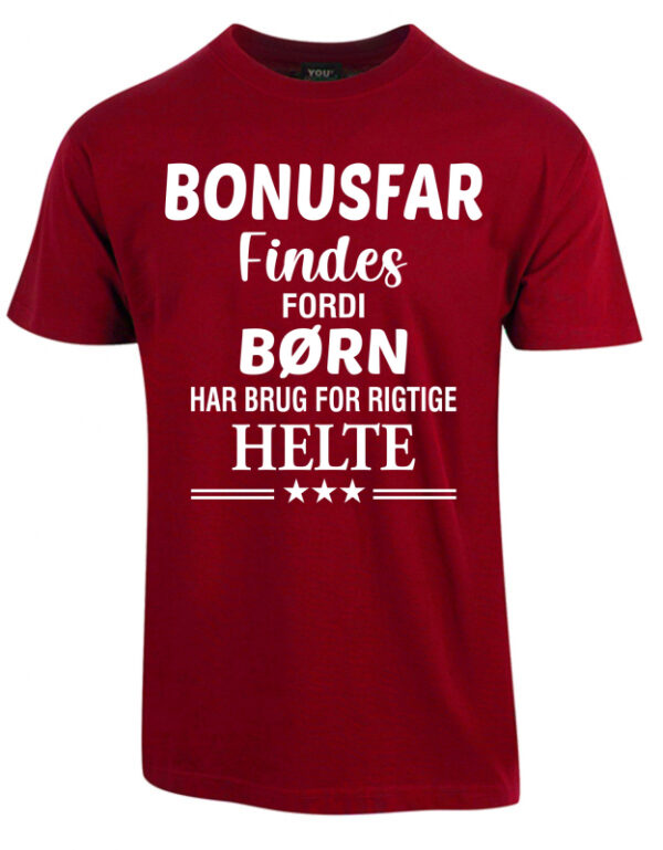 Bonusfar findes fars dag t-shirt - Vinrød
