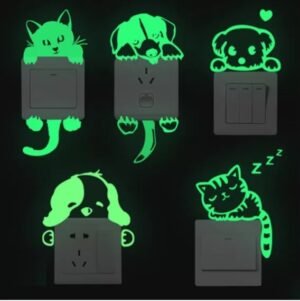 Switch-klistermærke - Katte og hunde / Lys i mørket