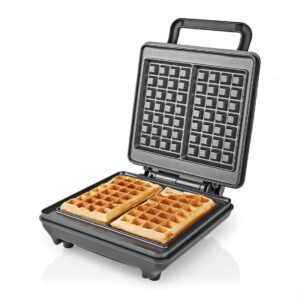 Vaffeljern | Belgiske vafler | 22 x 12.5 cm | 1200 W | Automatisk temperaturregulering | ABS / Aluminium