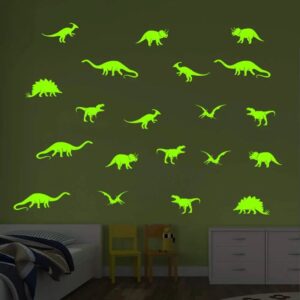 Wallsticker - Dinosaurer / 20 stk / Lys i mørket