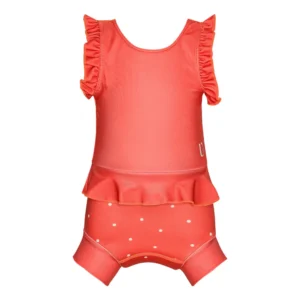 Blebadedragt - Neopren - Frill - Berry - Dots - BERRY - 1-2 ÅR