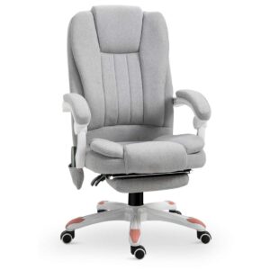 Grå massagestol til kontor og gaming