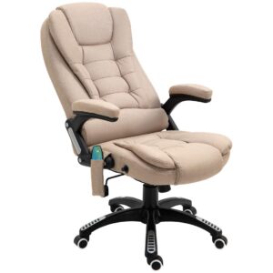 Kontorstol med vibrationsmassage, ergonomisk skrivebordsstol med varme, lænefunktion, h⌀jdejusterbar chefstol med fjernbetjening