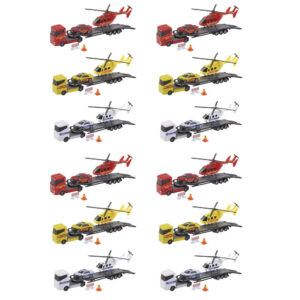 Legetøjsbiler - Helikopter transporter - 12 stk ass - Fra 3 år.