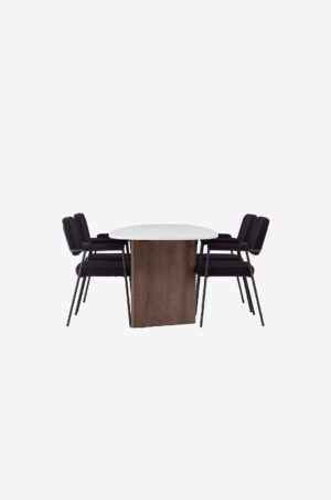 Venture Home - Spisegruppe Grönvik med 4 stk. stole Yesterday - Hvid - Spisegrupper - - Homeroom