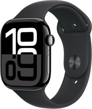 Apple Watch Series 10 Gps + Cellular 46mm Jet Black Aluminium Case With Black Sport Band - M/l Sort