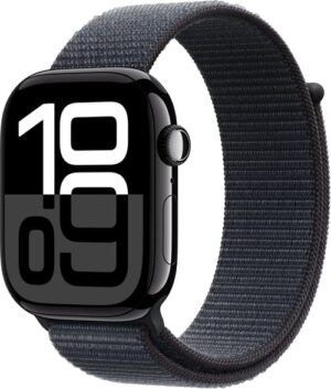 Apple Watch Series 10 Gps + Cellular 46mm Jet Black Aluminium Case With Ink Sport Loop Sort