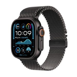 Apple Watch Ultra 2 Gps + Cellular 49mm Black Titanium Case With Black Titanium Milanese Loop - M Sort