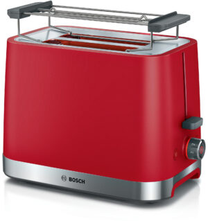 Bosch TAT4M224 Brødrister - 2 skiver, 950W - Rød/Rustfrit Stål