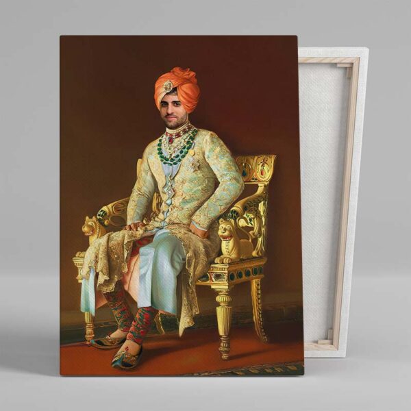 Den indiske hersker - personlig tavle - Monteret lærred / 50x70 (Bestseller)