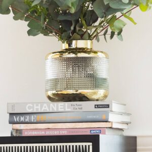 KARE Vase LA Noble, h⌀jde 18 cm, glas, guld/klar, håndlavet