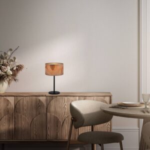 Mata bordlampe, brun, tekstil, h⌀jde 42 cm