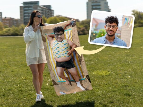 Badehåndklæde med Eget Foto - Sjovt Tryk