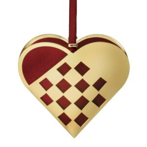 H. C. Andersen Julepynt - Flettet julehjerte ophæng 20 cm