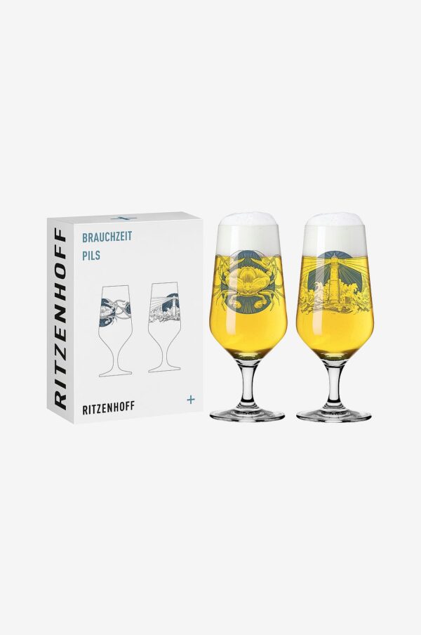 Ritzenhoff - Pilsner Brauchzeit 2-pak NO.4 - Transparent - Ølglas - - Homeroom