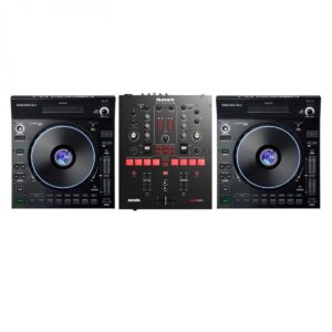 Denon DJ LC6000 Prime Pair with Numark Scratch DJ Mixer