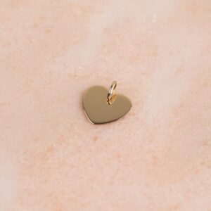 ENGRAVABLE HEART SOLID GOLD PENDANT - 12mm - Vedhæng - Sisi Copenhagen