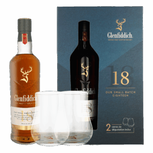 Glenfiddich 18 Years Giftpack + 2 Glasses 70cl Whisky