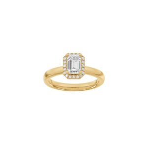 LUXURY Halo firkantet ring i 14 kt. rødguld med lab-grown diamant – 1,12 ct