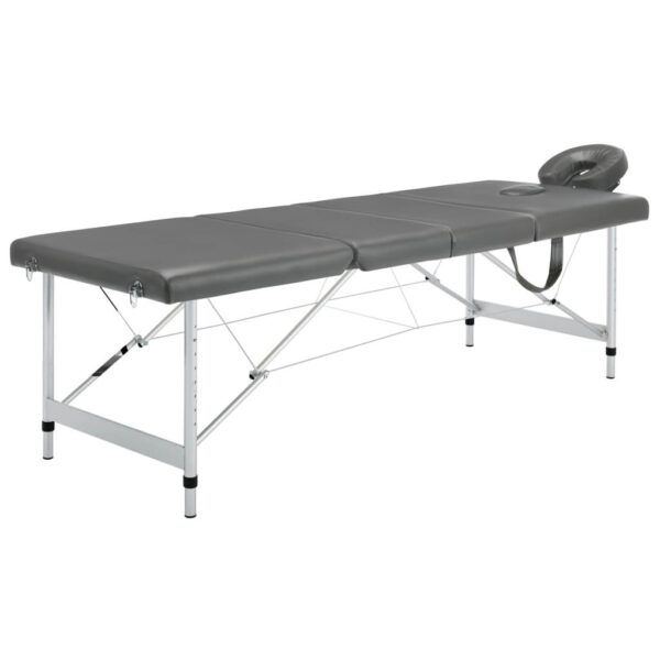 Massagebord med 4 zoner aluminiumsstel 186 x 68 cm antracitgrå