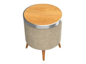 Sinox Sxbt3500 Bluetooth-højtaler Og Bord Med Trådløs Opladning Træ