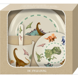 Dinosaur spisestel i gaveæske - 4 dele