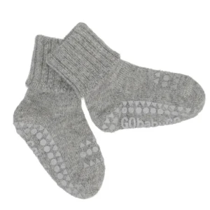Skridsikre Strømper Alpaca Uld - Grey melange - 1-2 ÅR