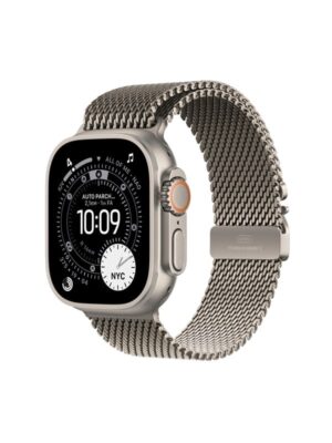 Apple Watch Ultra 3 GPS + Cellular 49mm Natural Titanium Case with Natural Titanium Milanese Loop - Large
