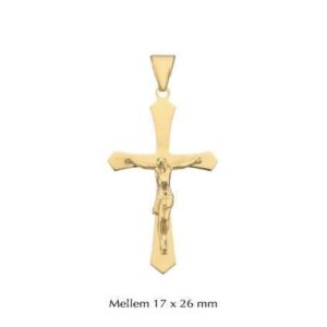 BNH - Kors vedhæng m. Jesus i 8kt. guld (Medium)