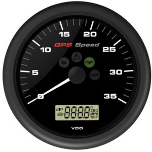 Vdo gps speed , 12v med lcd display, sortø 0-12 knob