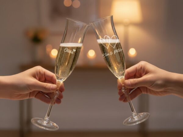 Champagneglas L'Amour med Gravering - Egen Tekst