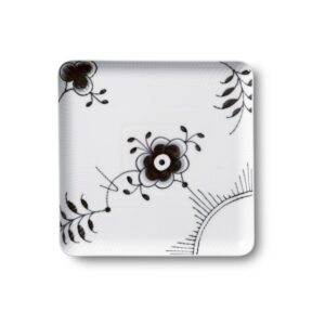 Royal Copenhagen Sort Mega Riflet kvadratisk tallerken 20x20 cm