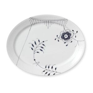 Royal Copenhagen Sort Mega Riflet ovalt fad 33 cm