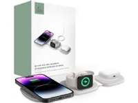 Tech-Protect trådløs oplader QI15W-A32 3-i-1 magnetisk Magsafe trådløs oplader grå + USB-C / USB-C-kabel 120 cm