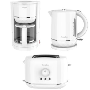 Terraillon Diamond Køkkenudstyrssæt med Kaffemaskine, Elkedel og Brødrister - Hvid