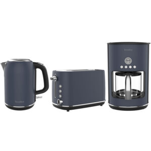 Terraillon Elegant New Moon Serie Køkkensæt med Elkedel, Brødrister og Kaffemaskine - Mørkeblå