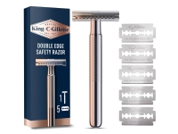 Dobbeltkantet sikkerhedshøvl + 5 barberblade