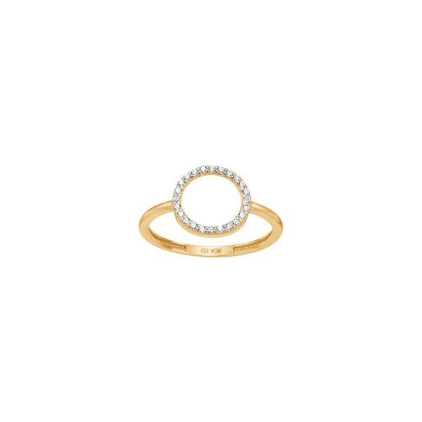 Siersbøl - 8 kt. guld ring med zirkonia i cirkel