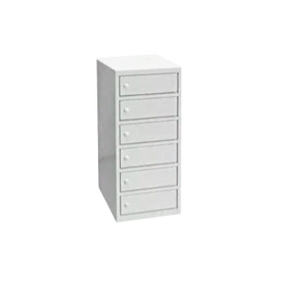 PC skab 1x400 med el, cylinderlås, 6 rum, lys grå