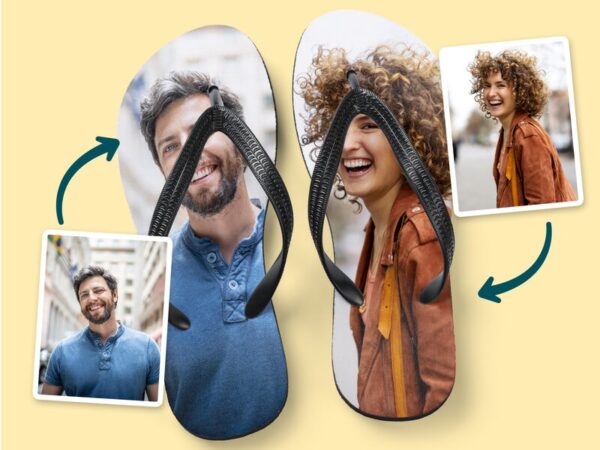 Personlige flip-flops med billeder