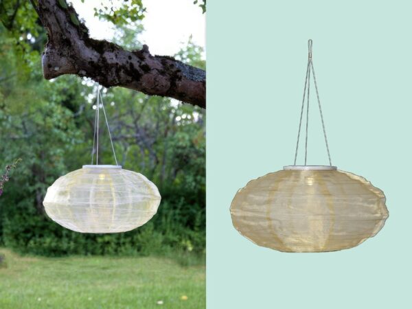 Solcelledrevet rispapirlanterne - Oval