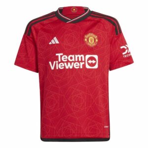Adidas Manchester United fodboldtrøje til børn, kortærmet (7-8 år)