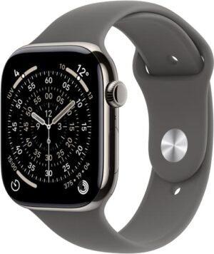 Apple Watch Series 11 Gps + Cellular 46mm Natural Titanium Case With Stone Grey Sport Band - M/l