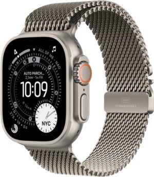 Apple Watch Ultra 3 Gps + Cellular 49mm Natural Titanium Case With Natural Titanium Milanese Loop - Large